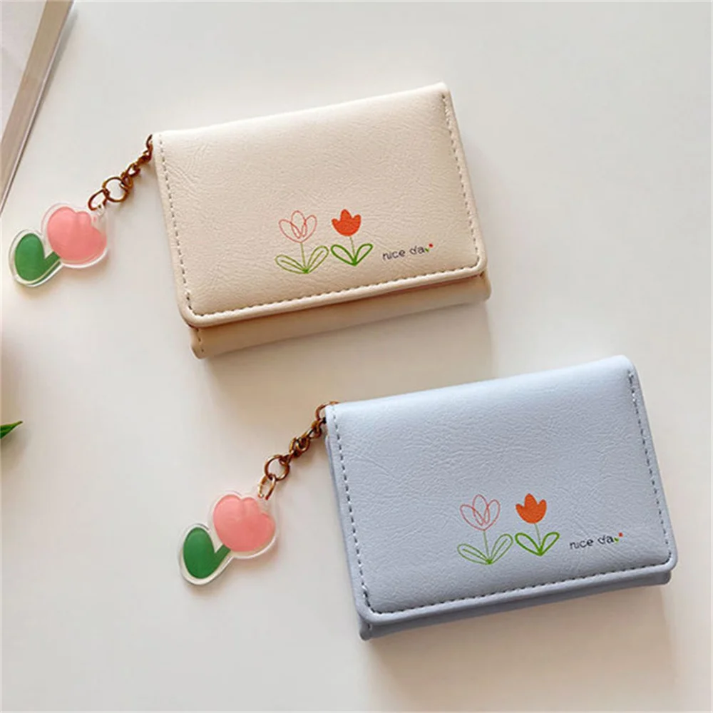 Brand Designer Wallets Floral Pattern Small Wallets Women Soft PU Leather Mini Coin Bag Ladies Card Holder Fashion Purse Female