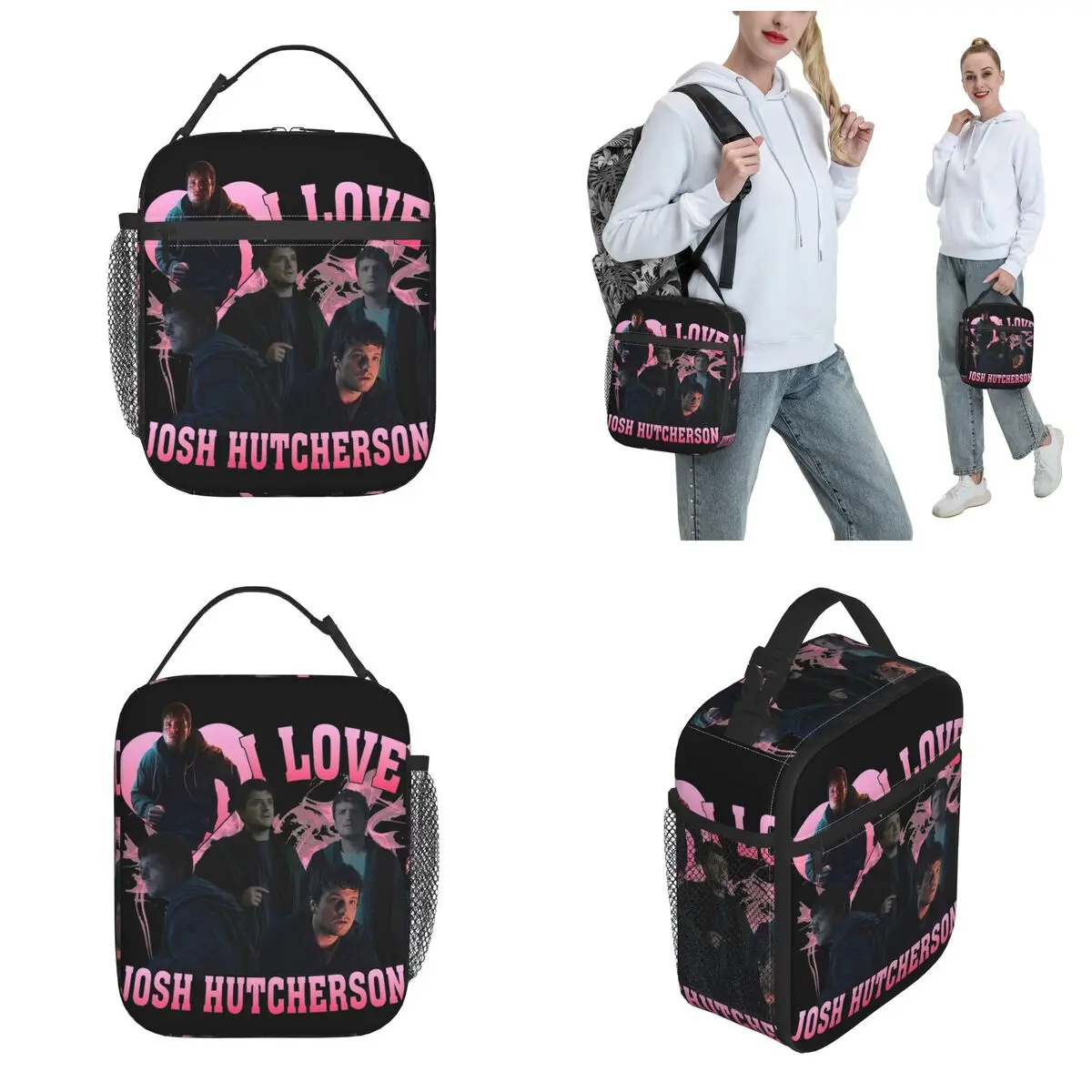 I Love Josh Hutcherson Accessories Insulated Lunch Bags School Lunch Container Reusable All Season Thermal Cooler Lunch Box