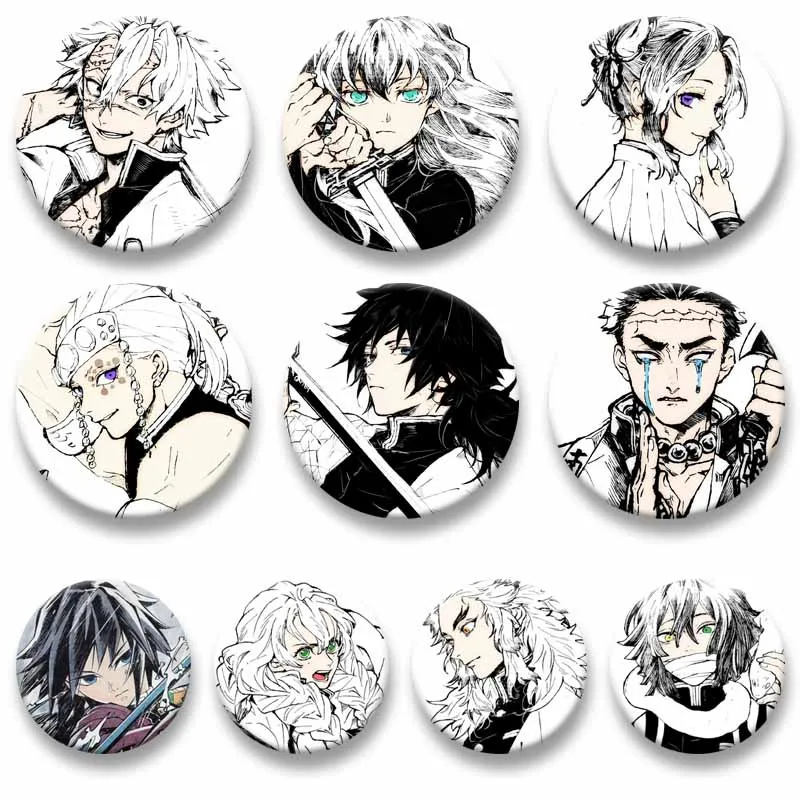 

Anime Peripheral Coin Badge Diy Bag Clothing Decoration Enamel Pins Cute Cartoon Muichiro Tokito Mitsuri Brooch Collectible Gift