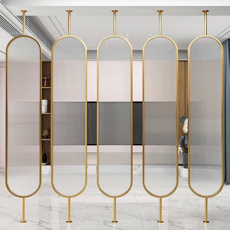 

Simple Changhong glass rotating screen light luxury entrance living room stainless steel partition office beauty salon