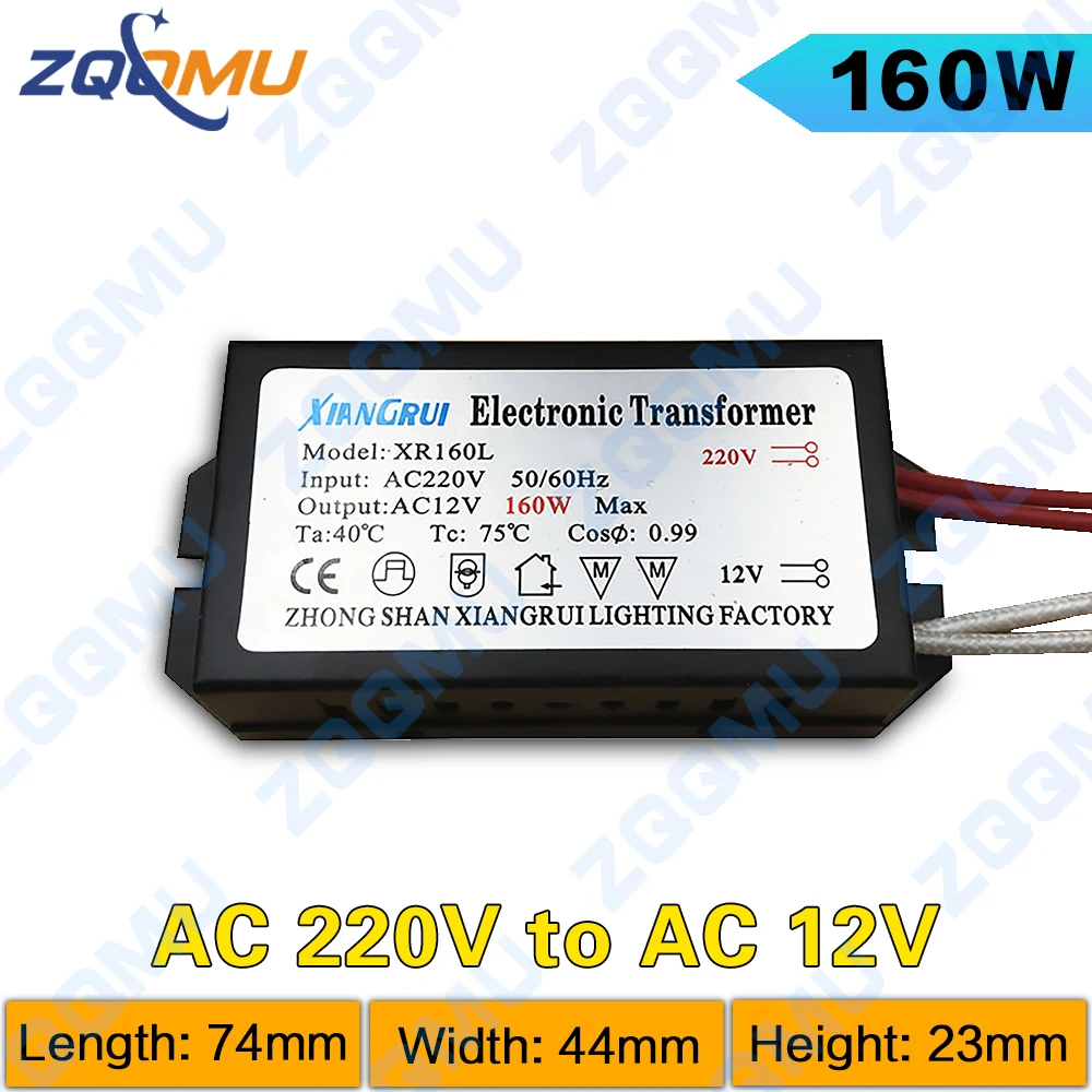 Imagem -06 - Transformador Eletrônico de Metal 220v Driver 12v 20w 50w 60w 80w 120w 160w 180w 200w 250w para Lâmpadas Led Fonte de Alimentação