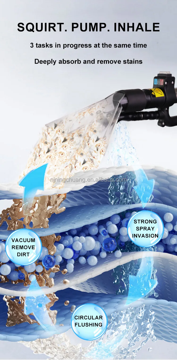Car interior seat cleaning Steam Version Manual Plastic Carpet Cleaning Machine for Sofa Curtain Mattress Cloth Washing 9 Liters
