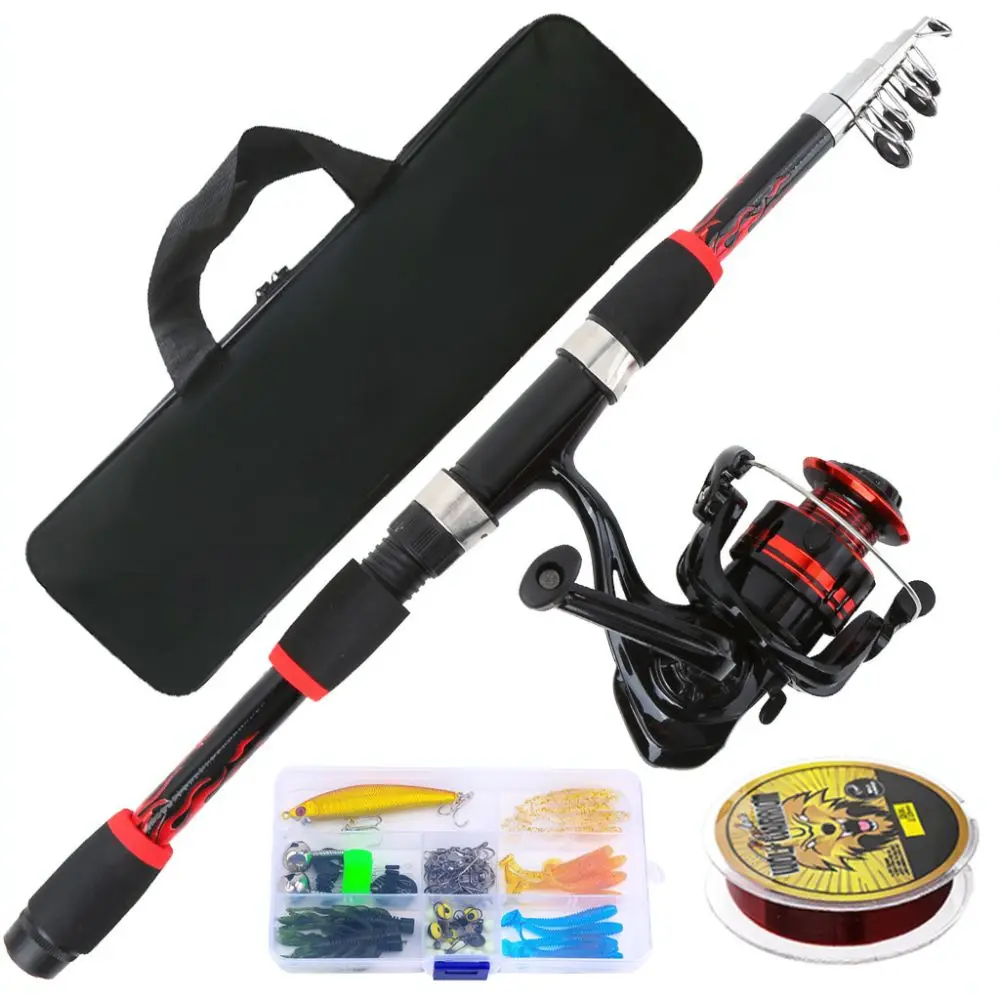Portable 18M Telescopic Fishing Rod Reel Combo Travel Tackle Set With Bag For River Lake Sea Outdoor Fishing Sport Equipment