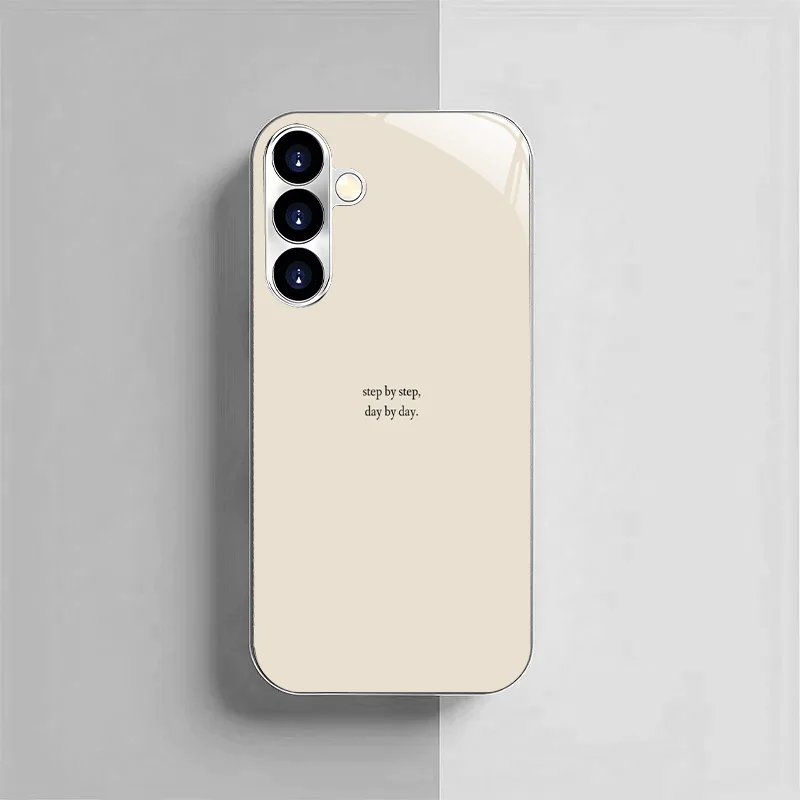 Ins minimalist silver-plated electroplated lettering phone case for SamsungGalaxyS26 S25 S24 S23 S22 S20FE/Ultra/Plus drop Cover
