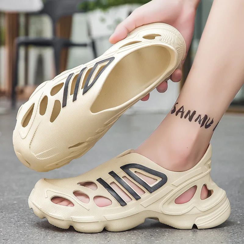 Men Sandals Summer Street Beach Style Breathable Outside Non-slip Fashion Casual Soft Light Plus Size45 Increase Platform