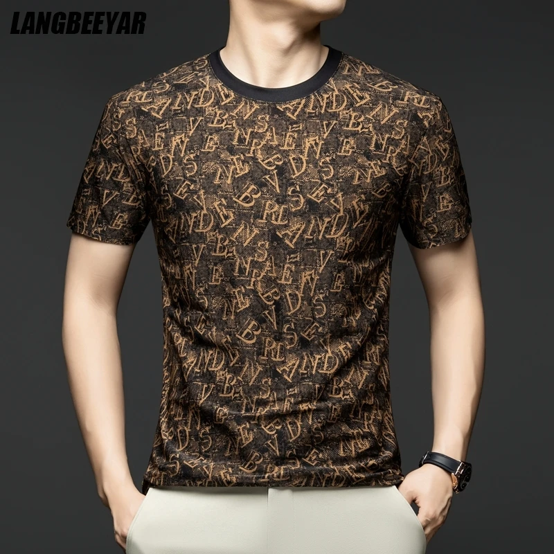 

Top Quality Yilite Fabric New Summer Brand Tops Trendy T-Shirt Short Sleeve Round Neck Casual Fashion Mens Clothes 2025