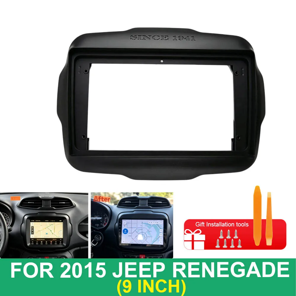 For Jeep Renegade 2015 9 Inch Android Car Radio Fascia Dash Frame Stereo Installation Kit