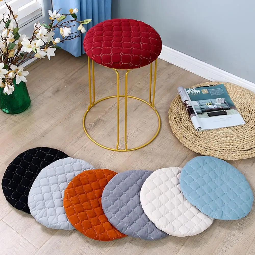 2Pcs Thick Round Cushion Universal Solid Color Stool Seat Cushion Soft Material Anti-Slip Chair Cover Bar Counter