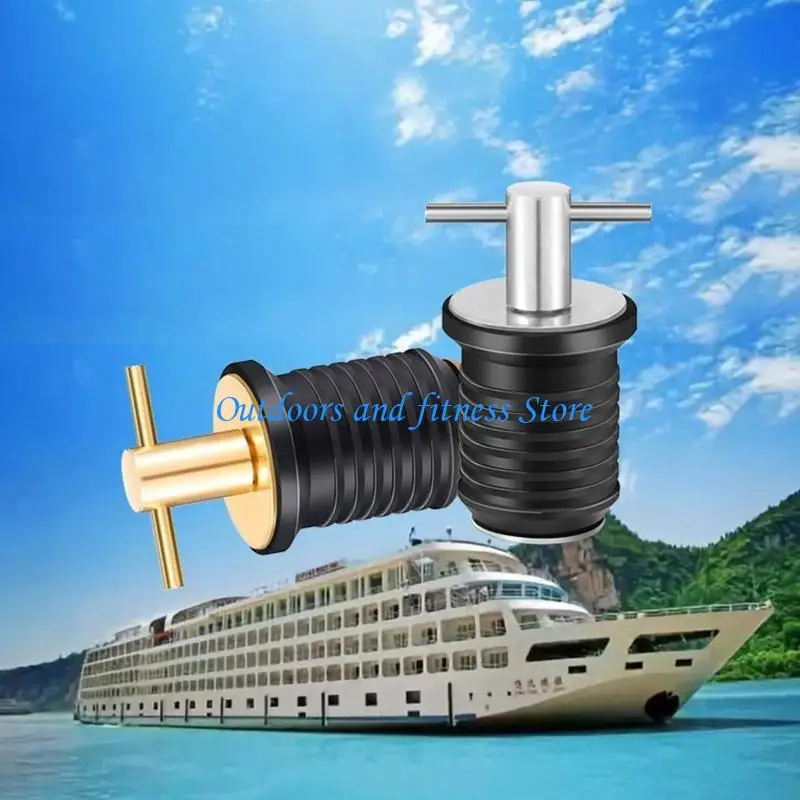 

H053 2 Pcs T-Handle Drain Plug Rubber Plugs Twist-Turn Marine Boat Drain Plug Durable