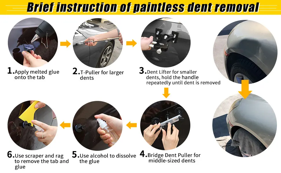 PDR Auto Paintless Dent Repair Tools Kit Dent Removal Karosserie Reparatur Kit Entfernung Dent Puller Tool Kit Auto Werkzeuge für Auto Reparatur – Detail 13