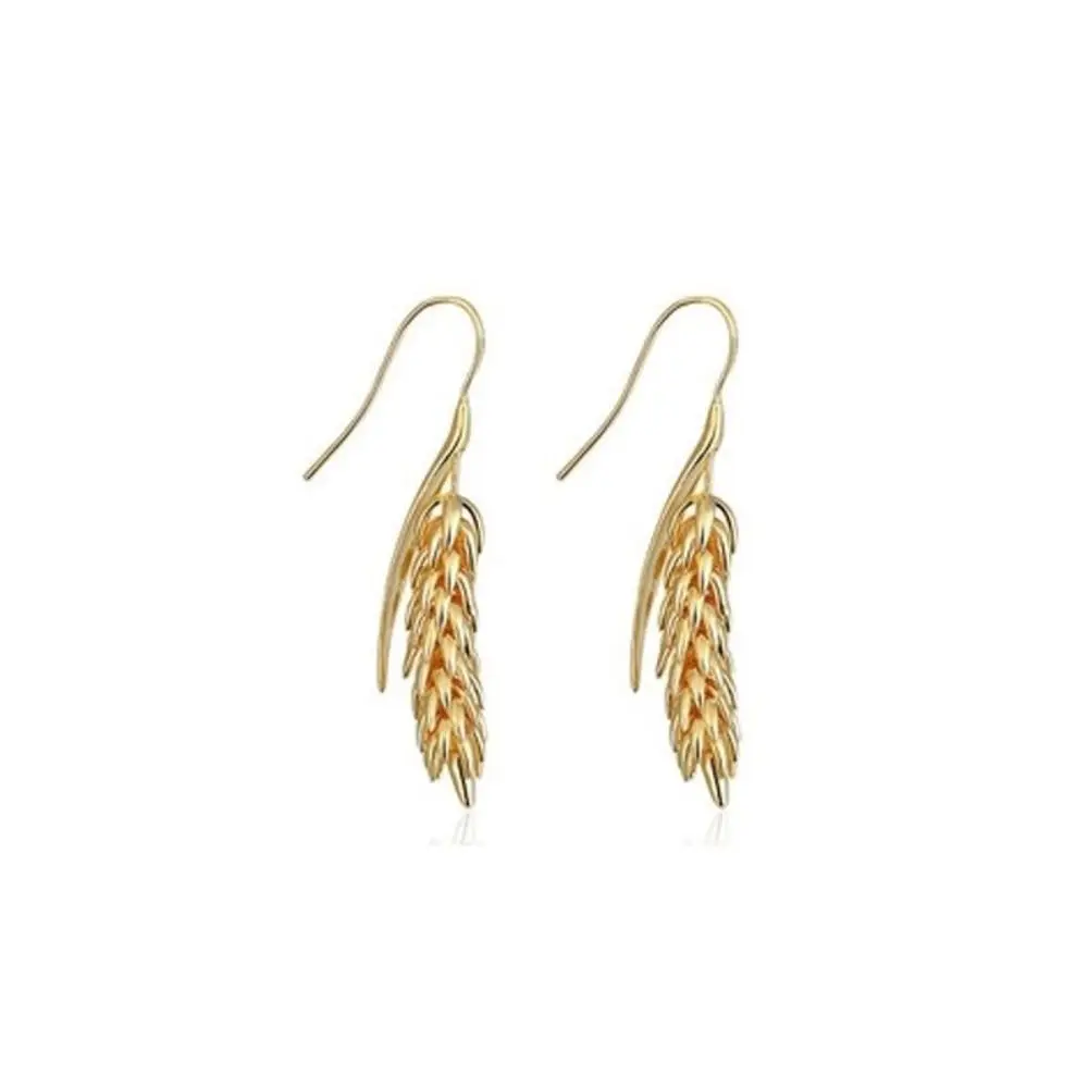 2024 Wheat Ear Ear of Wheat Fashion Earrings Golden Copper Earrings of Wheat Ears Stainless Steel Earrings Women