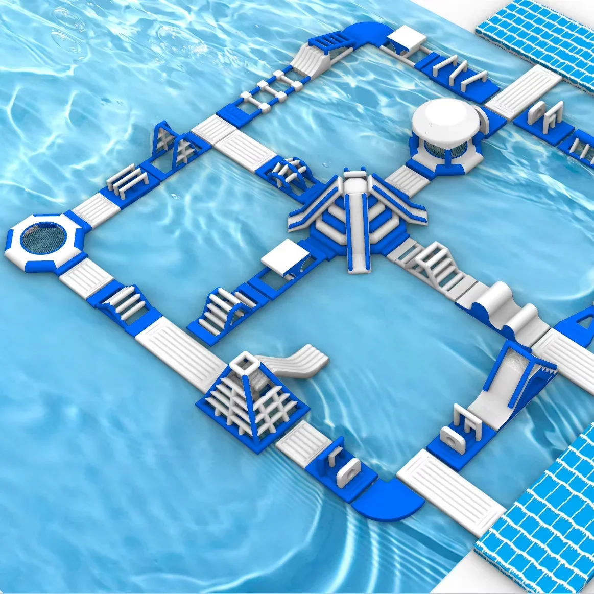 2026 Custom Large Inflatable Floating Water Park Outdoor Amusement Facility
