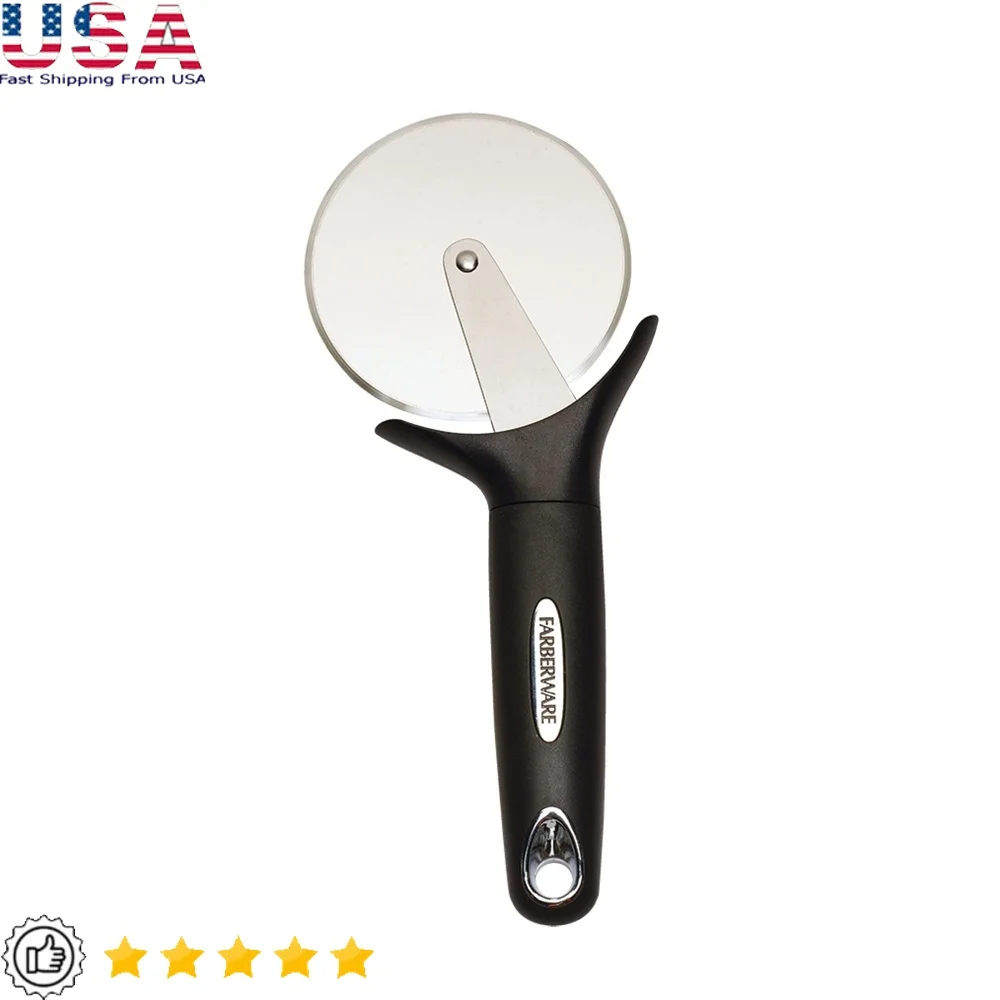 

Classic Pizza Cutter Wheel with Ergonomic Handle Stainless Steel Blade Thumb Guard Safe Cutting and Storage Dishwasher Safe