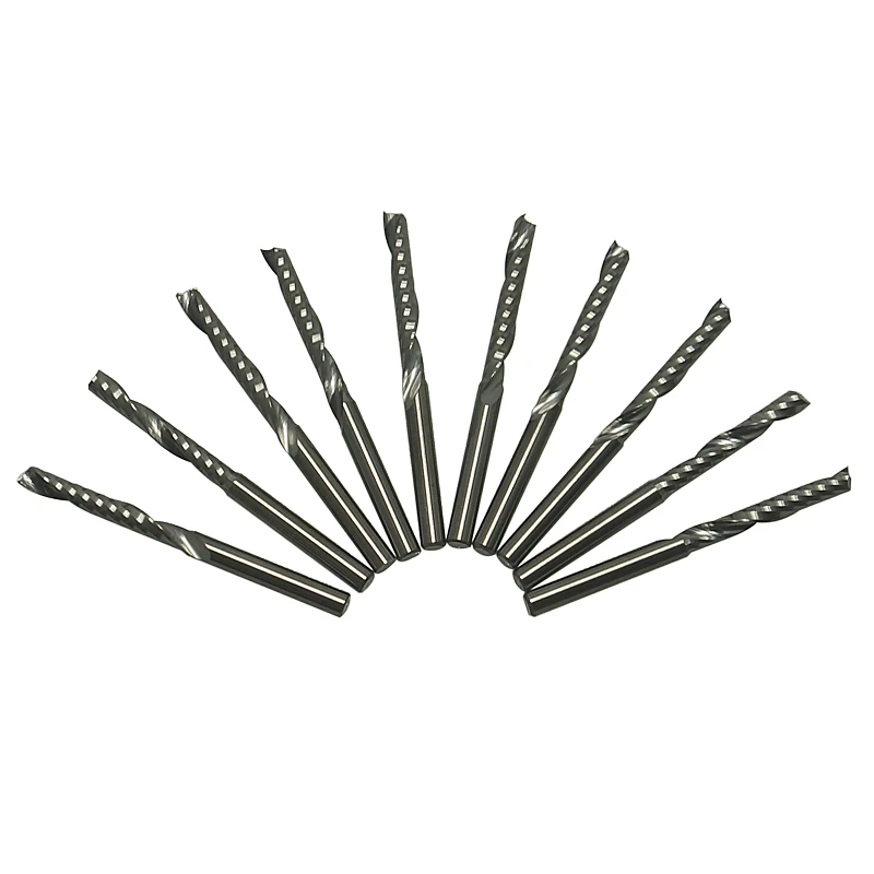 1/8 "router di CNC di fresatura trapano bit 22 millimetri lungo CEL Acrilico Legno Pvc 1LX3. 22 cutter foratura kit per la macchina del router di legno