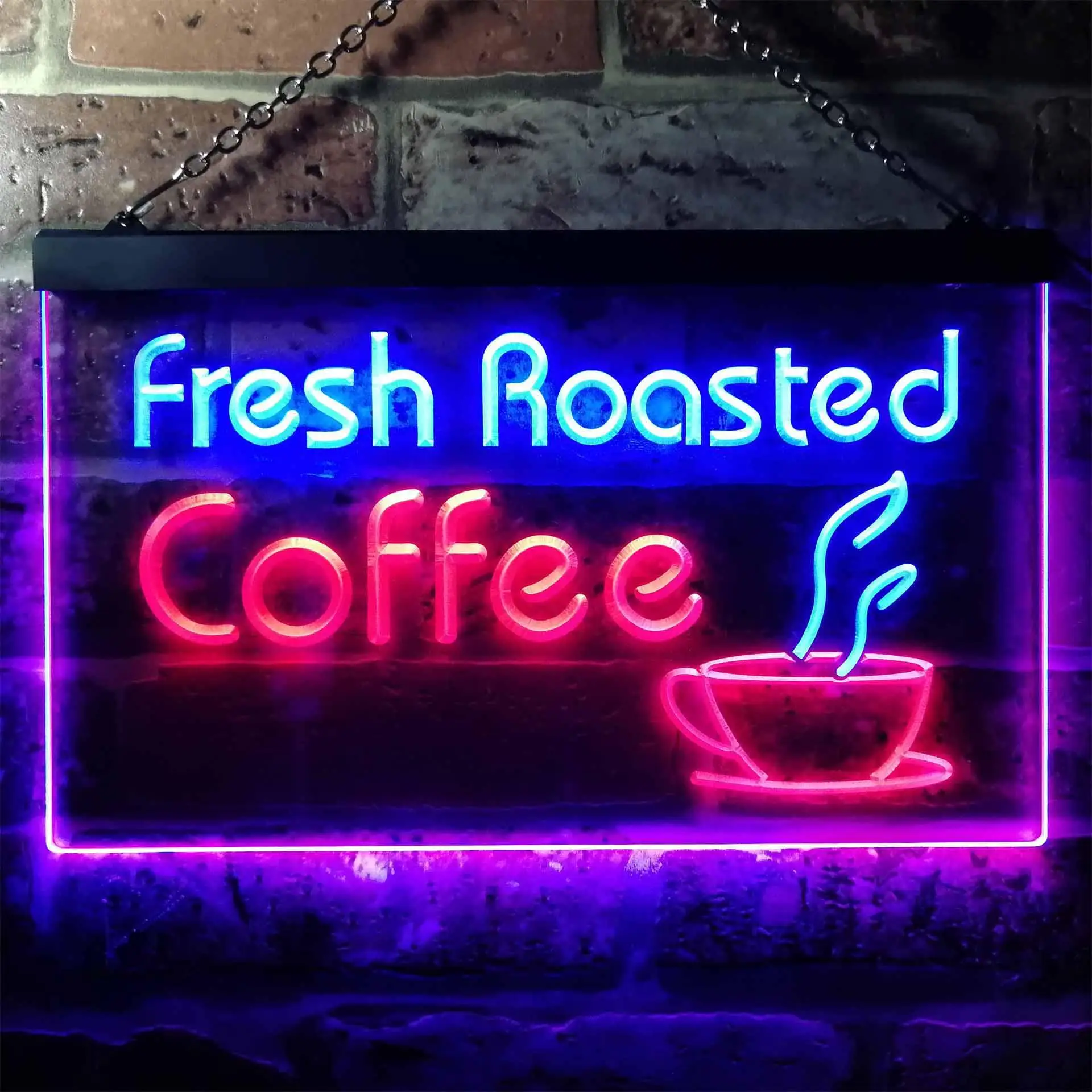 Fresh Roasted Coffee Dual Color Led Neon Sign st6-i0514
