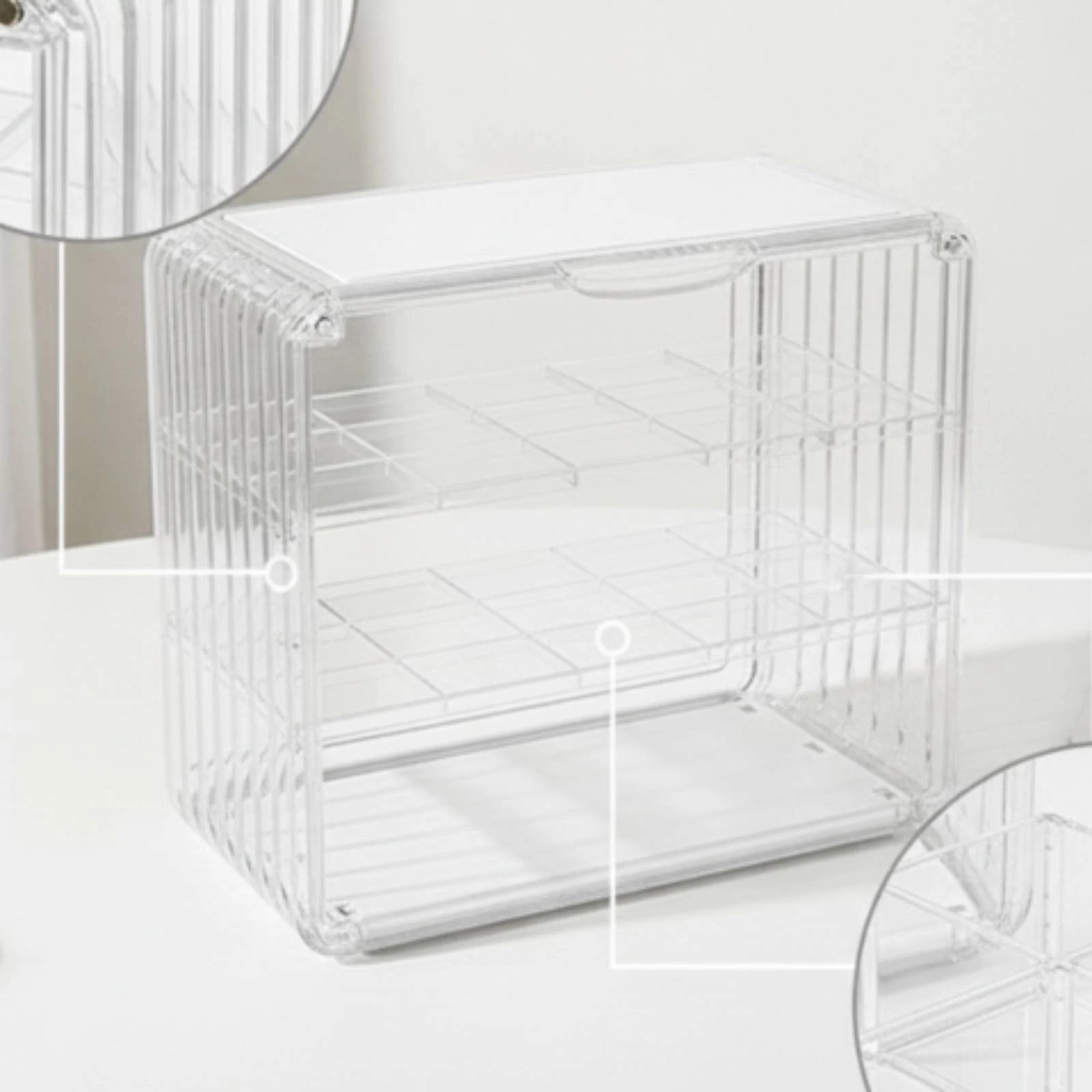 Figure Display Case Tabletop Acrylic Display Case Showcase Stable Organizer Space-Saving for Collectors, Desk, Shelf
