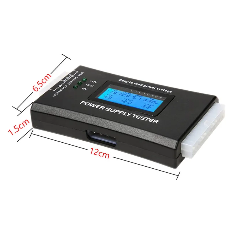 Digital LCD PC Computer 20/24 Pin ATX BTX ITX Power Supply Tester Check Quick Bank Supply Power Measuring Diagnostic Tester Tool