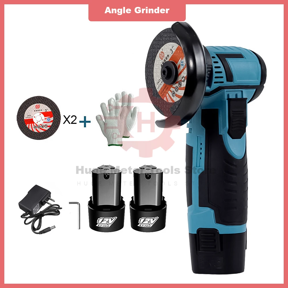 

12V Brushless Angle Grinder 500W 19500Rpm 2000mAH Cordless Mini Electric Polishing Machine Diamond Cutting Grinder Power Tool