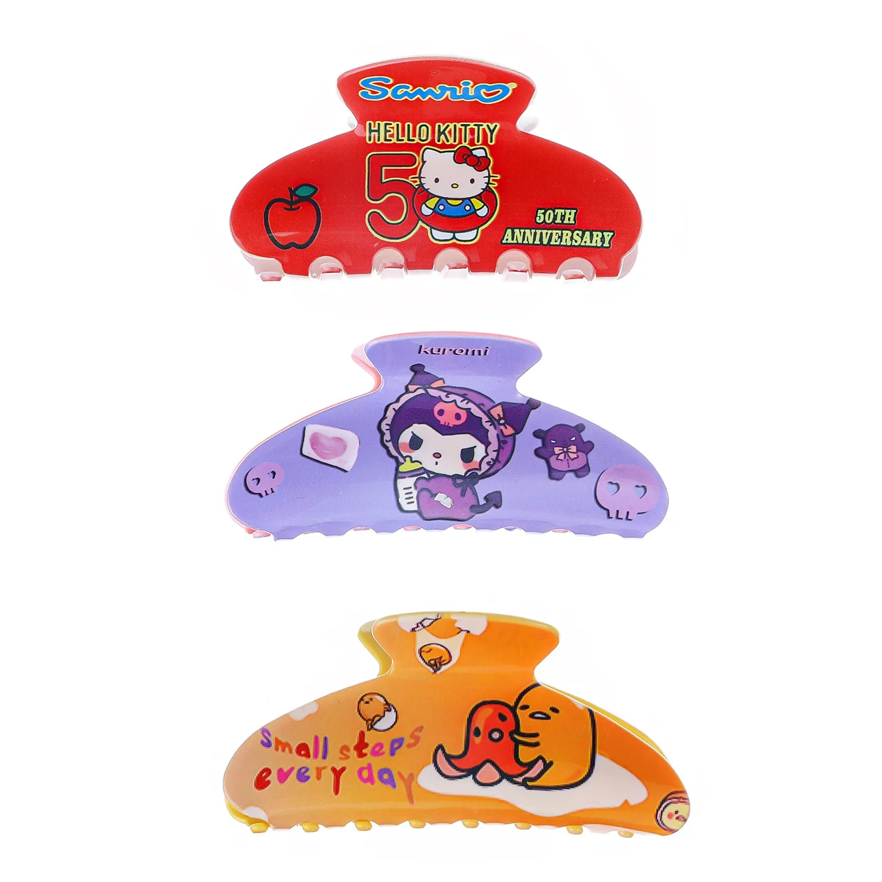 Sanrio Acryl Clip Hallo Kitty Kuromi süßes hoch aussehendes Mädchen mit herzförmigen Haaren und Pferdes chwanz Haars pange Kinder geschenk