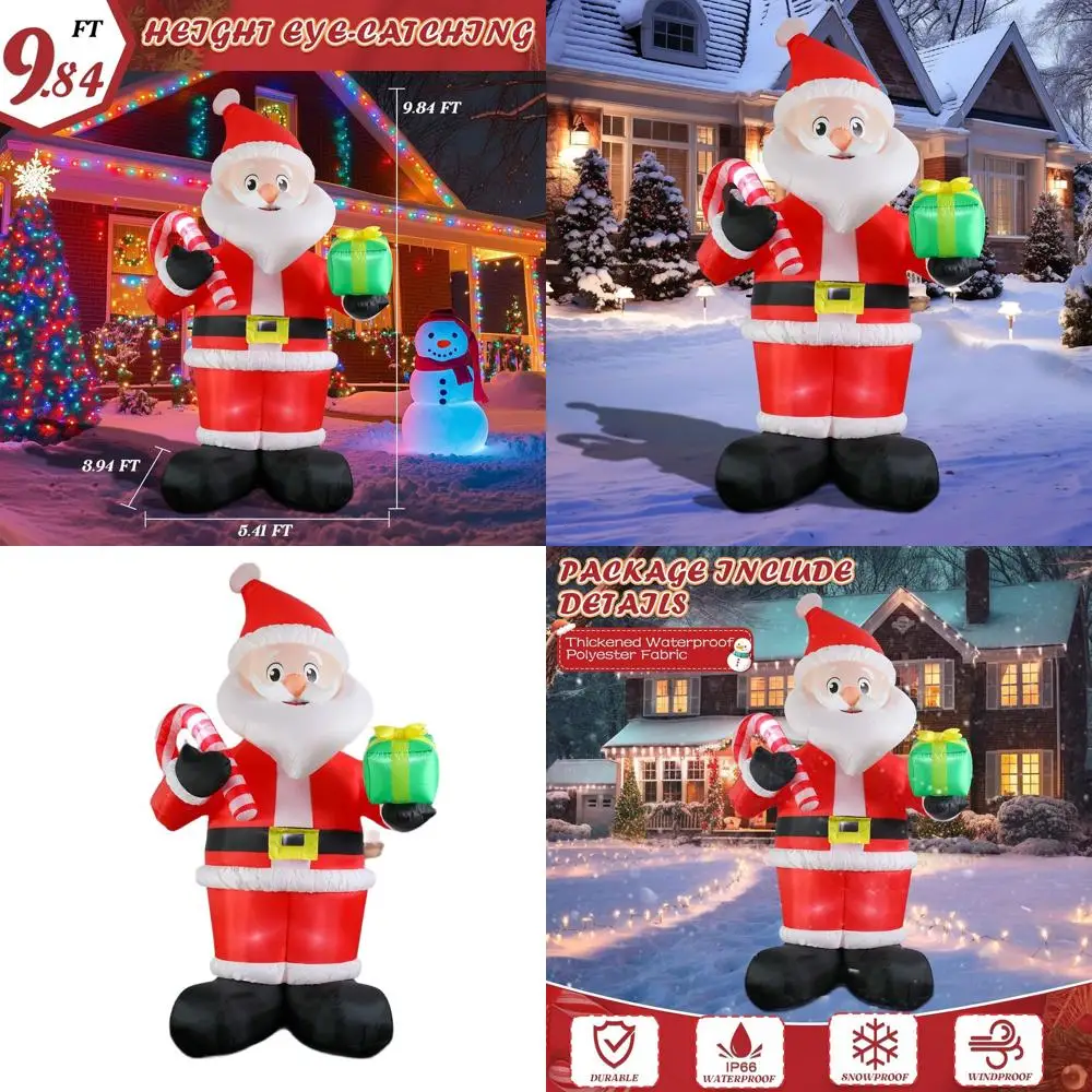 

LED-lit Santa Claus Christmas Inflatable Outdoor Decoration for Holiday Season