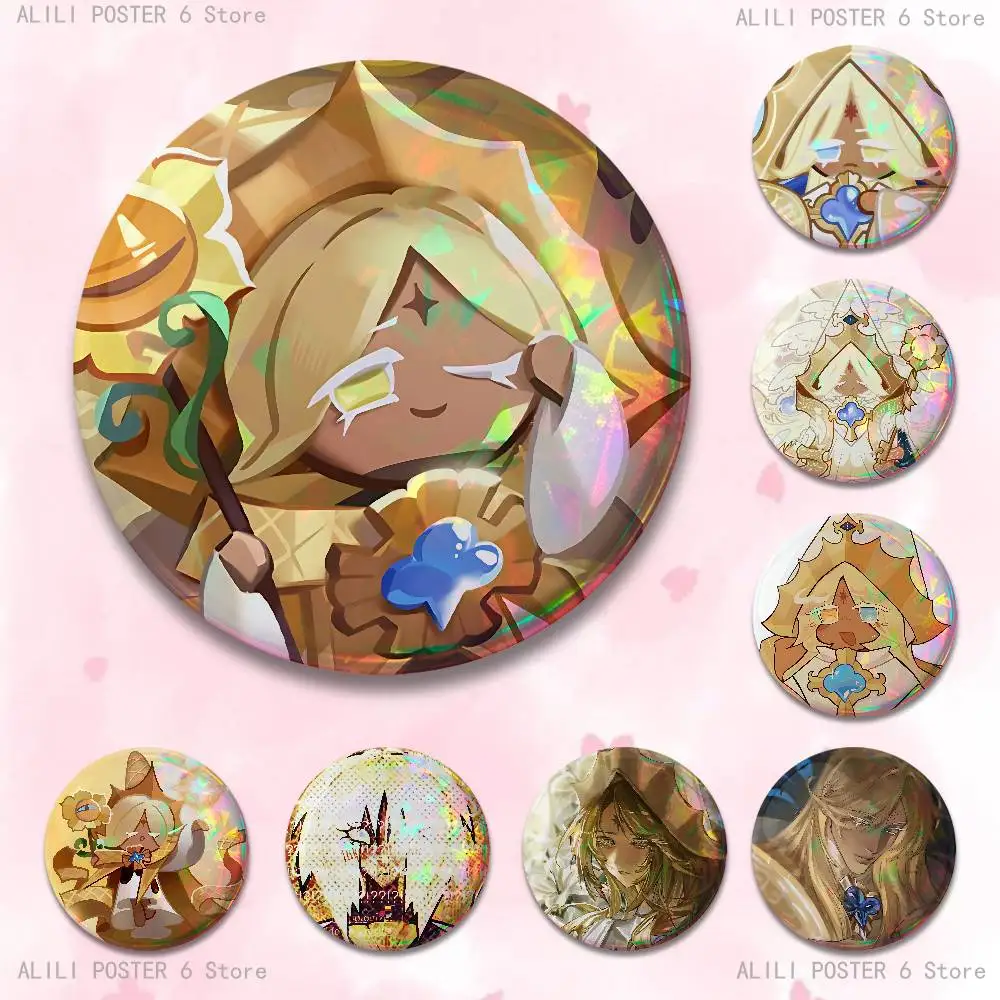 Pure Vanilla C-Cookie 58mm 44mm HD Print Brooch Badges Pretty Derby Round Display Brooches Lapel Pins