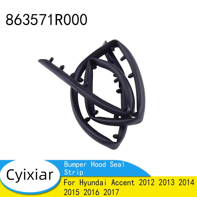 

Совершенно новый 863571R000 86357-1R000, черный резиновый уплотнитель капота переднего бампера, подходит для Hyundai Accent 2012 2013 2014 2015 2016 2017