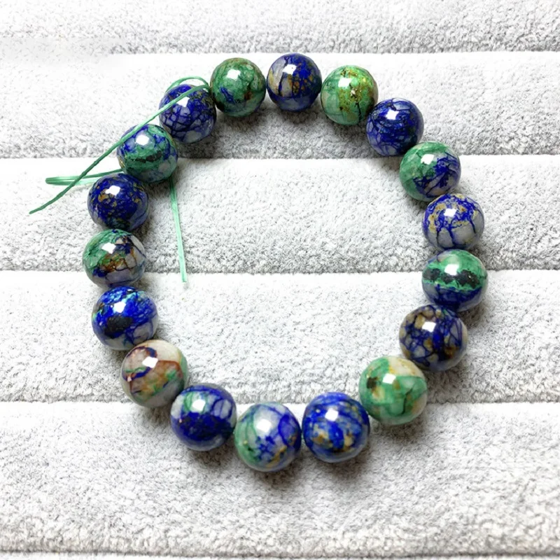 Accessori per braccialetti con perline di Azurite coppie di moda fatte a mano fai-da-te braccialetti di Yoga minerali in pietra gioielli in corda elastica regalo di natale