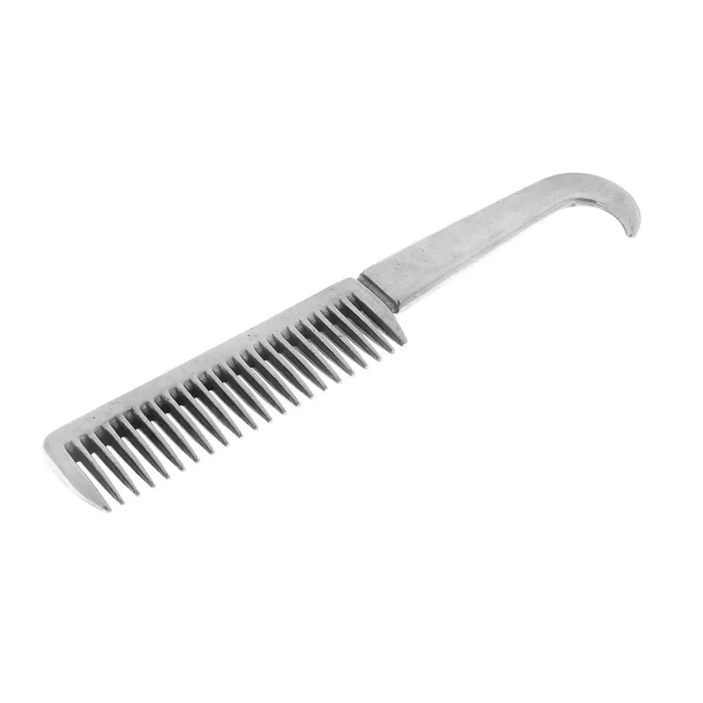 Pony Curry Comb Polished Stainless Steel Grooming Accessory Comb for Horses Cleaning Supplies Kit