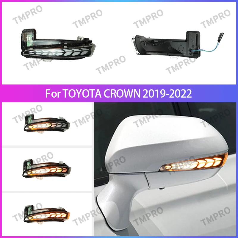 For Toyota 15th generation Crown 2019-2022 rearview mirror turn signal lights side mirror signal lights daytime running lighting