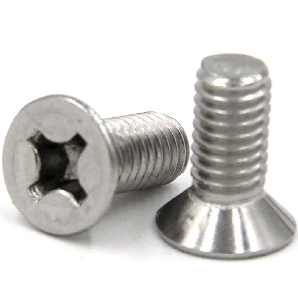 50 Pcs/Bag Phillips Countersunk Head Screws 304 Stainless Steel M1.0 M1.2 M1.4 M1.6 M2.5 M3 M4 GB/T 819/DIN 965