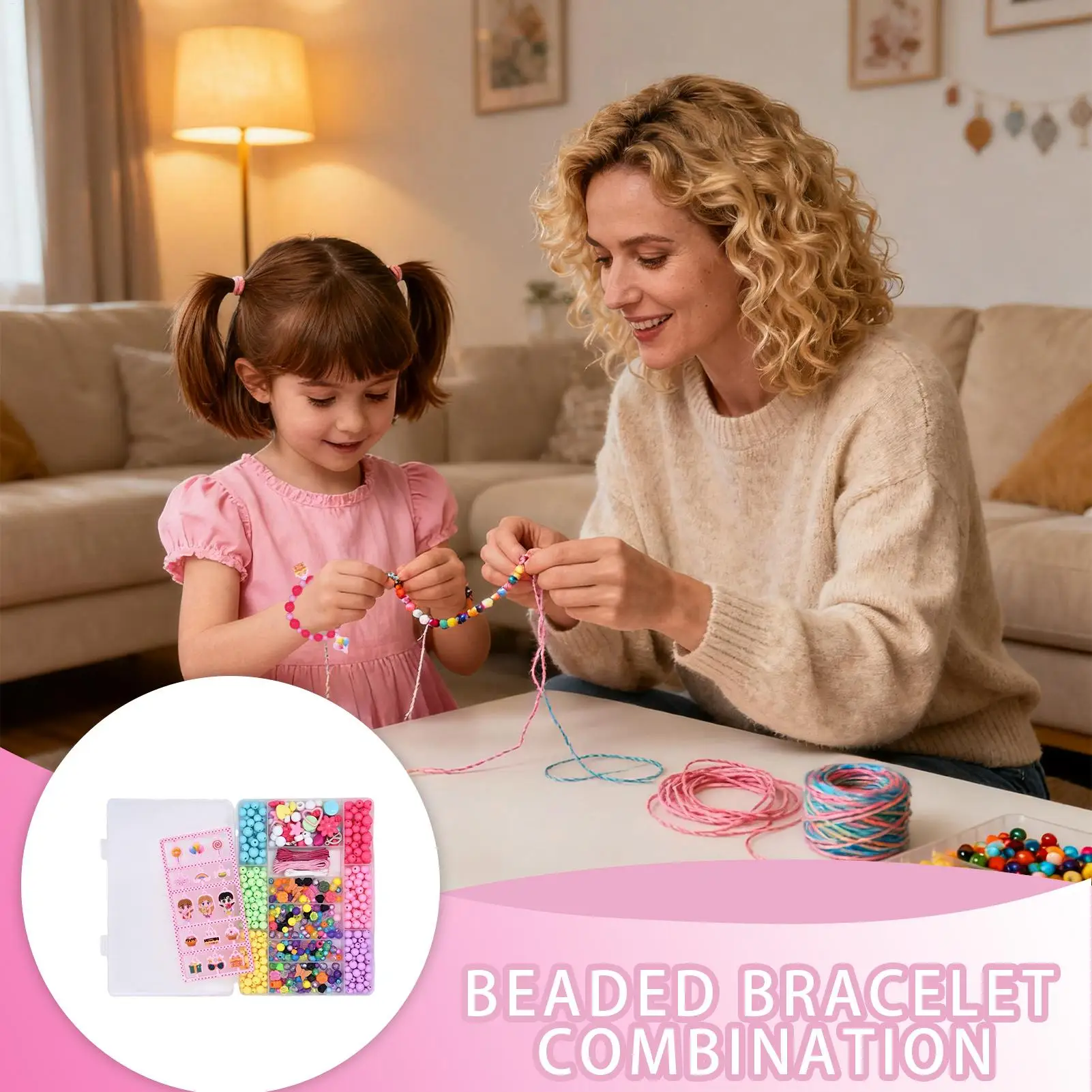 Armband maken Kit Kralen Kralen Set voor armbanden Creatief knutselen Projectbenodigdheden Speelgoedset voor dochter Kinderen Peuter Jongens