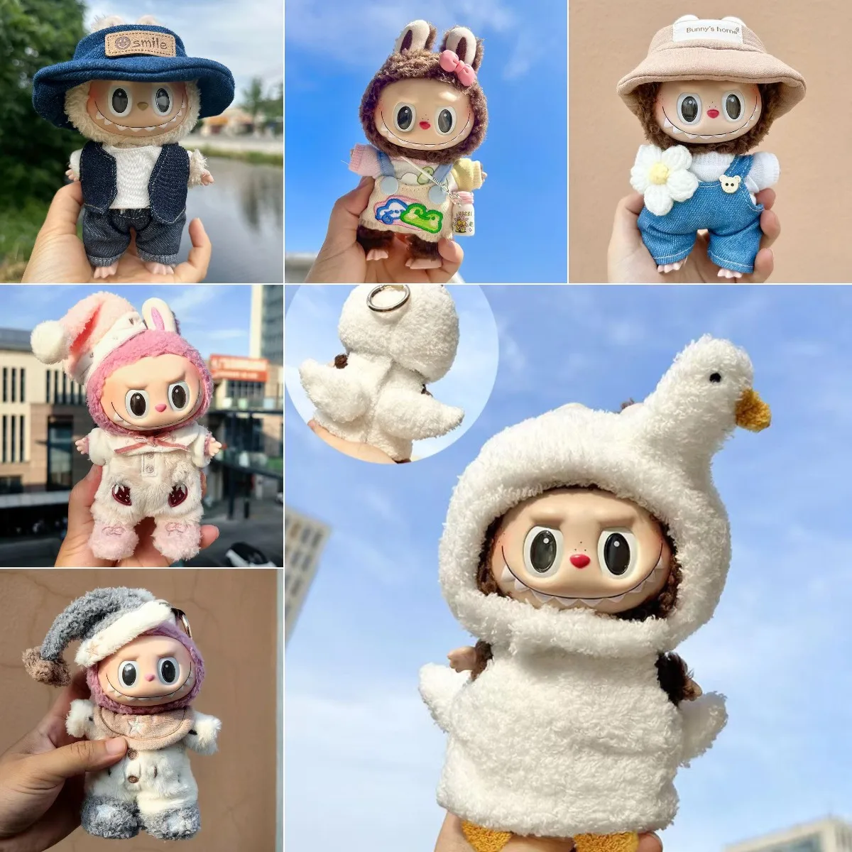 

17cm Labubu Doll Fashion Clothes Hoodies Doll Accessories Cute Little Clothes Korea Kpop Exo Labubu Outfit Kawaii ﻿DIY Girl Gift