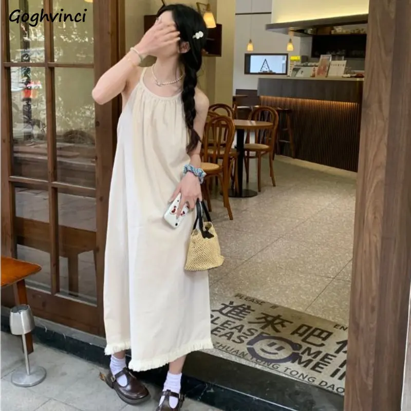 

Tassel Dresses Women Minimalist Lazy Style Casual Streetwear Gentle Summer Graceful Female Harajuku Korean Version Loose Fashion