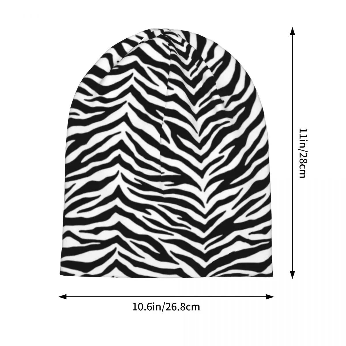 Zebra Print Bonnet Hats White And Black Stripes Beanie Hats Design Skullies Beanies Spring Vintage Men Gym Thermal Elastic Caps