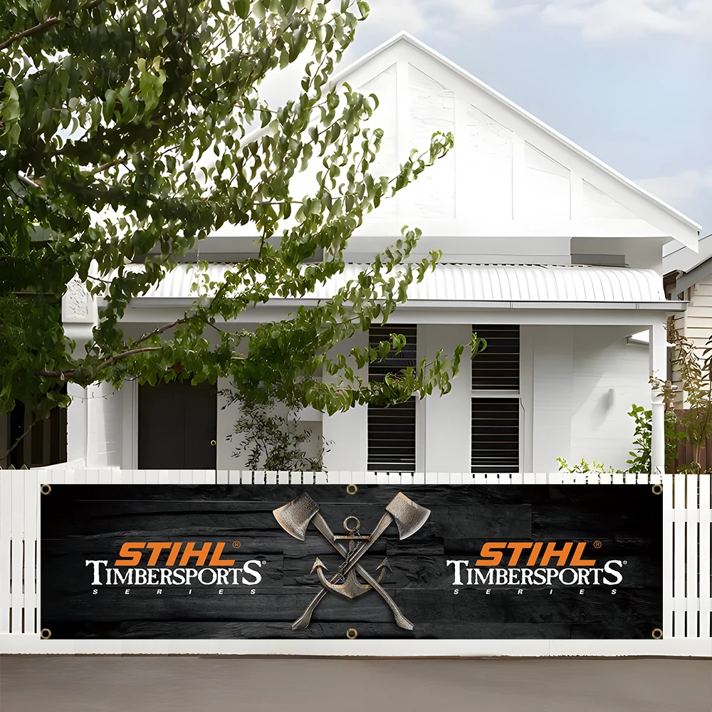 60x240cm Stihl Tool Banner Flag logo Chainsaws Polyester Printed Electrician Banner For Decor flag banner Hand Powel Tools