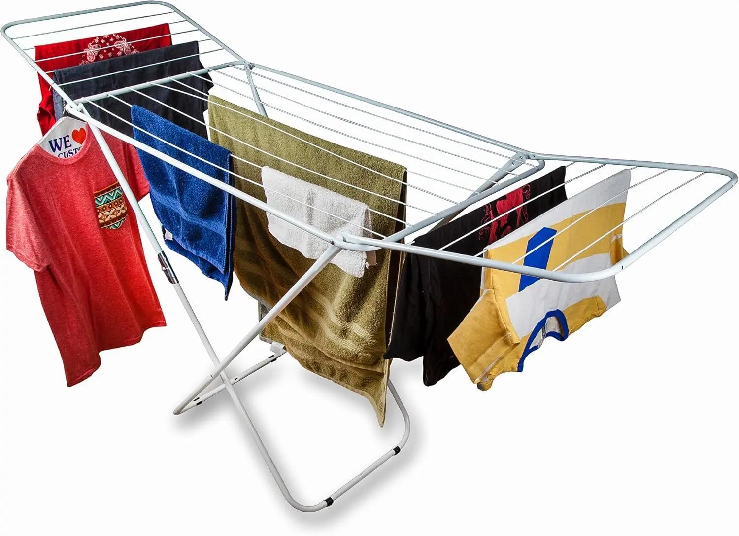

Foldable Clothes Drying Rack with Floor Protection, Easy Storage & Large Capacity
