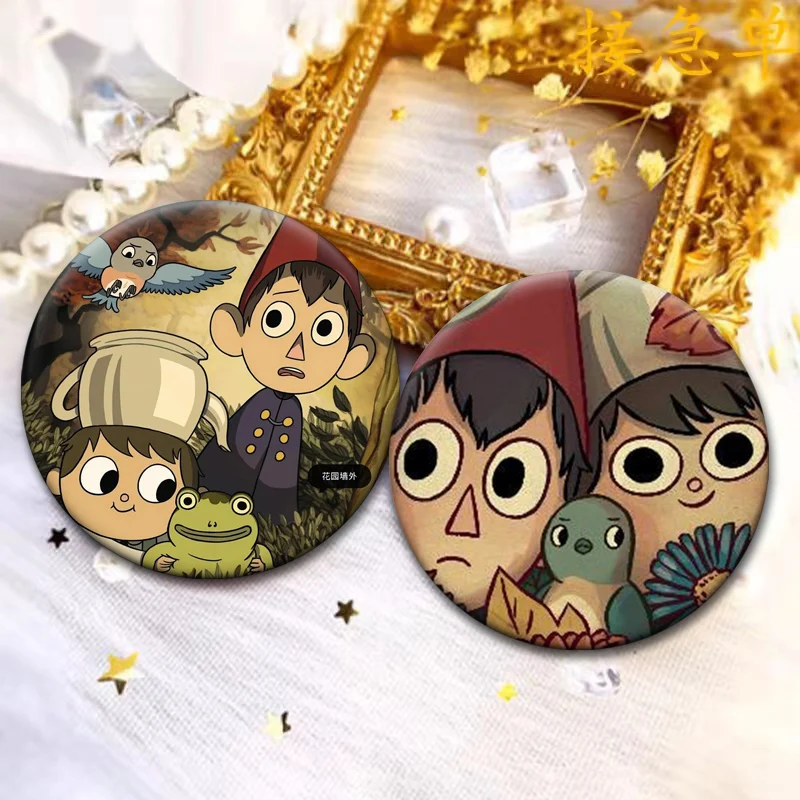 Wirt,Greg Round Cartoon Brooches Over The Garden Wall 58mm Pins for Backpack Accessories Anime Collection Badge Jewelry Gifts