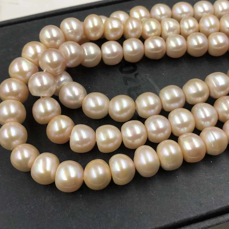 [ELEISPL  3 Strands 11-12mm Bread Shape Fresh Water Loose Pearl Strings  #22010292