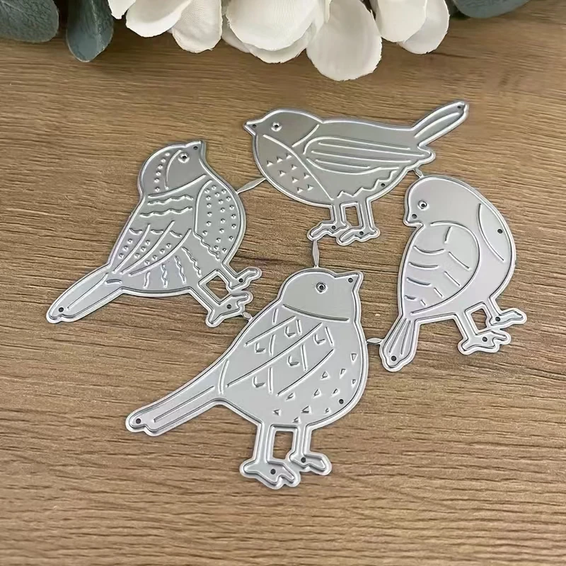 Versatile & Durable Bird-Themed Metal Cutting Dies: Enhance Creative DIY Scrapbooking & Card Making with 4 Unique Styles