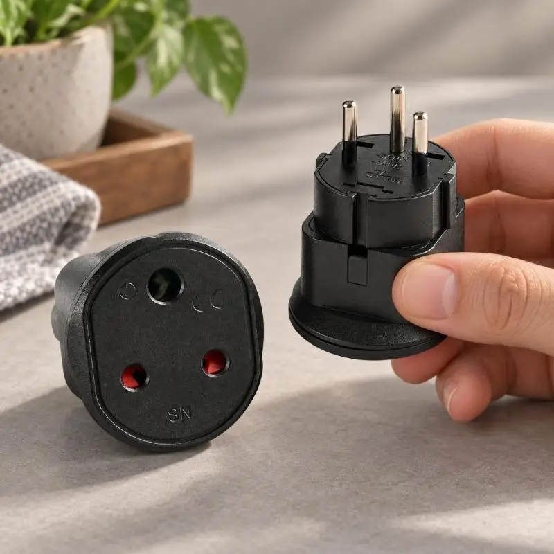 South Africa to Israel Regional Power Coupler, 2 Pack with Recessed Three-Hole Face for Compatible Power Cords H8WD