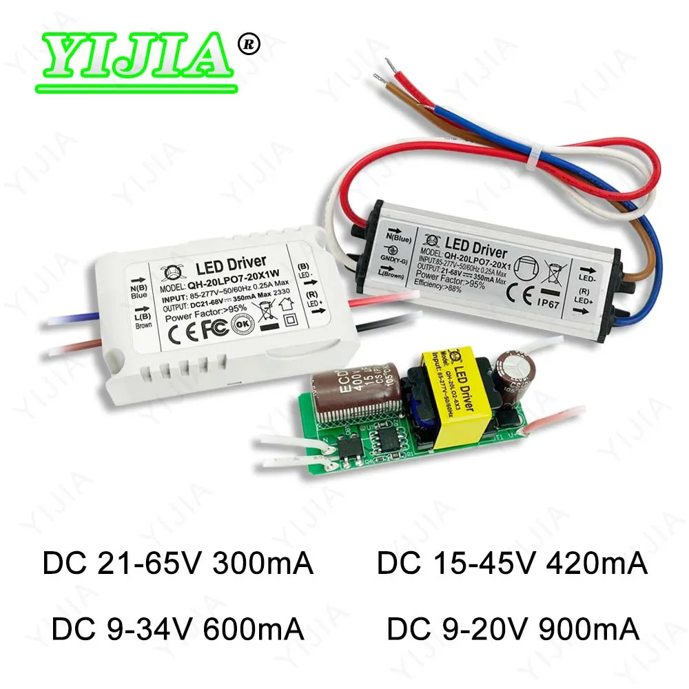 LED Driver 300mA 420mA 600mA 900mA Power Supply AC85-220V To DC For LED Lighting 7W 10W 12W 15W 18W 20W Transformer Accessories