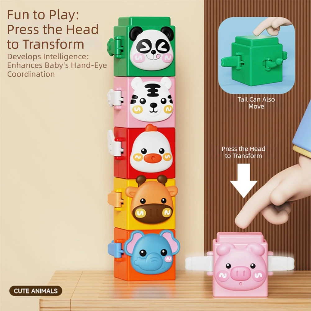 Fun Press Animals Stacking Game Early Educational Toy For Daily Use