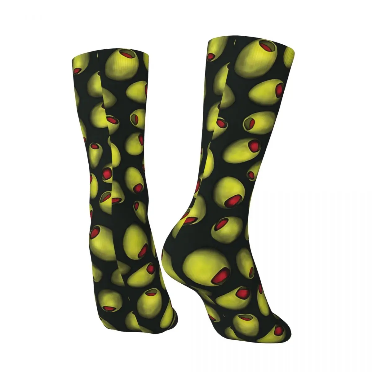 Vintage Green Olives Men's Socks Fruits Food Unisex Harajuku Seamless Printed Crazy Crew Sock Gift