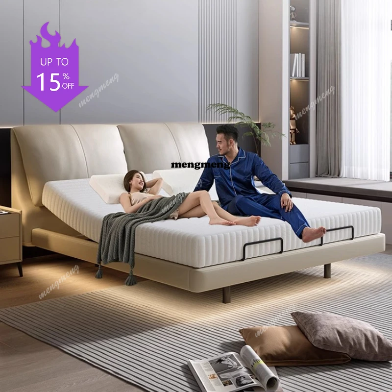 

Роскошная электрическая кровать с изголовьем, обитая тканью, двуспальная, современная, с местом для хранения, для дома, Camas De Matrimonio, аксессуары для спальни