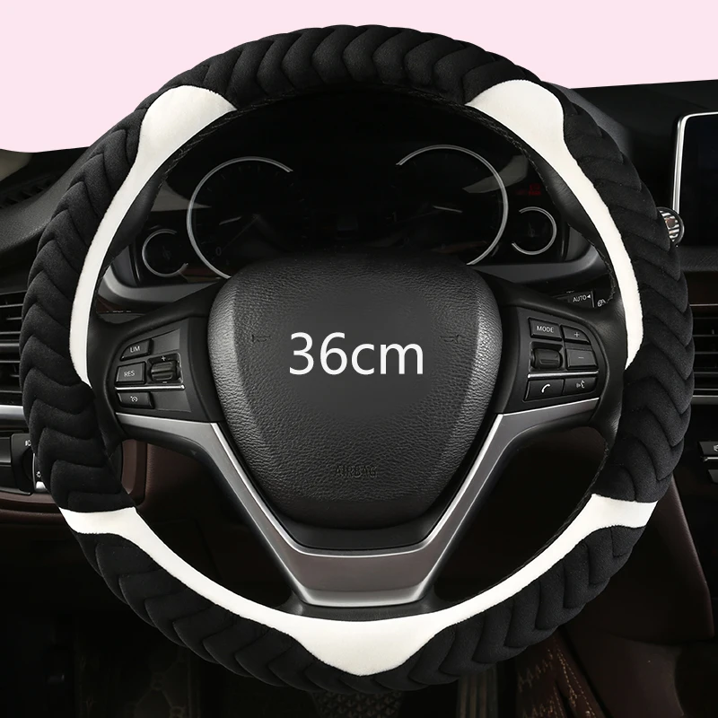 Winter Plush 36cm Car Steering Wheel Cover  For Honda Civic Ciimo Jade SUZUKI Alto LINGYANG NISSAN Juke Toyota Aqua Prius