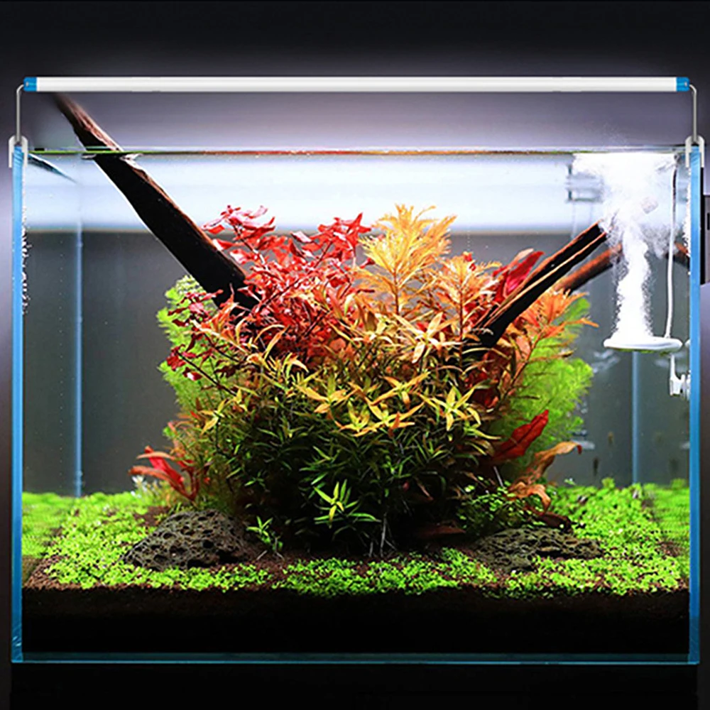 EU/US Plug White Blue Super Slim Aquarium LED Light Clip Lamp 28/48cm Fish Tank Aquatic Plant Grow Lighting