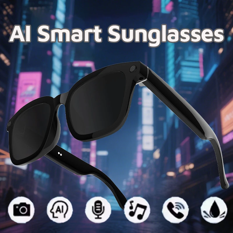 

Smart Glasses Record Video AI Photo Sunglasses Men Women Translator Bluetooth Call Outdoor Music Touch Eyewear Shades UV400