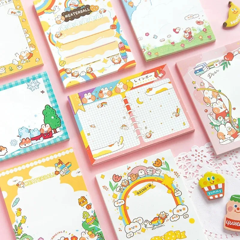 50 Sheets Kawaii Little Cat Memo Pad Cute Stationery N Times Sticky Notes Portable Notepad School Office Supply Papeleria