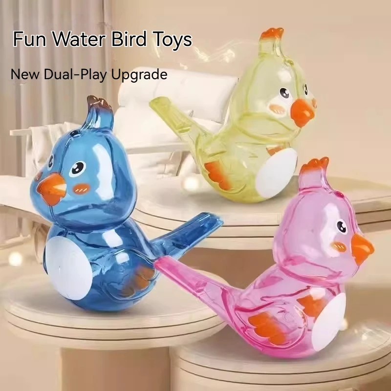 Kids Transparent Water Bird Whistle Toy - Water Fill Chirp Whistle with Realistic Bird Sounds Ideal Children Gift Blowing Toy