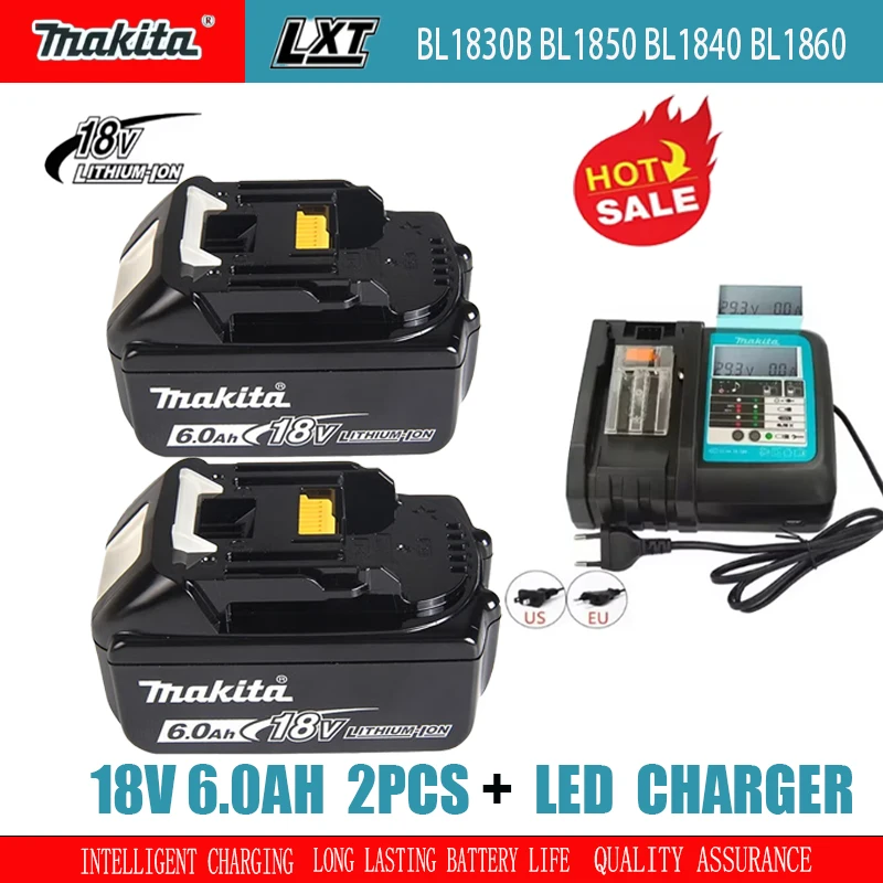 100% new Canon Makita 18V 3Ah/5.0Ah/6Ah/9Ah rechargeable battery and charger, suitable for Makita BL1830 BL1830B BL1840 BL1850 B